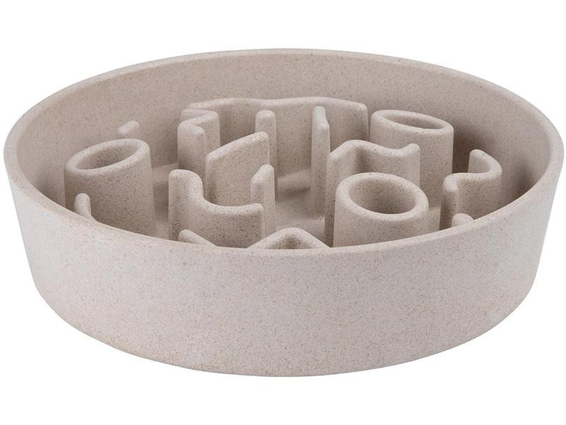 District 70 Bambusnapf Bamboo Dog Slow Feeder Ø 21 cm, Creme-Weiss