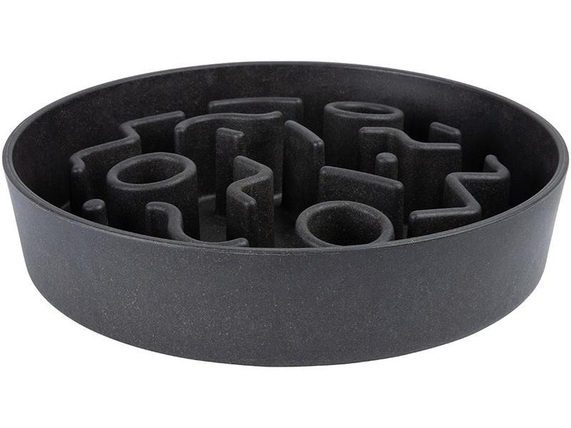 District 70 Bambusnapf Bamboo Dog Slow Feeder Ø 28 cm, Dunkel-Grau