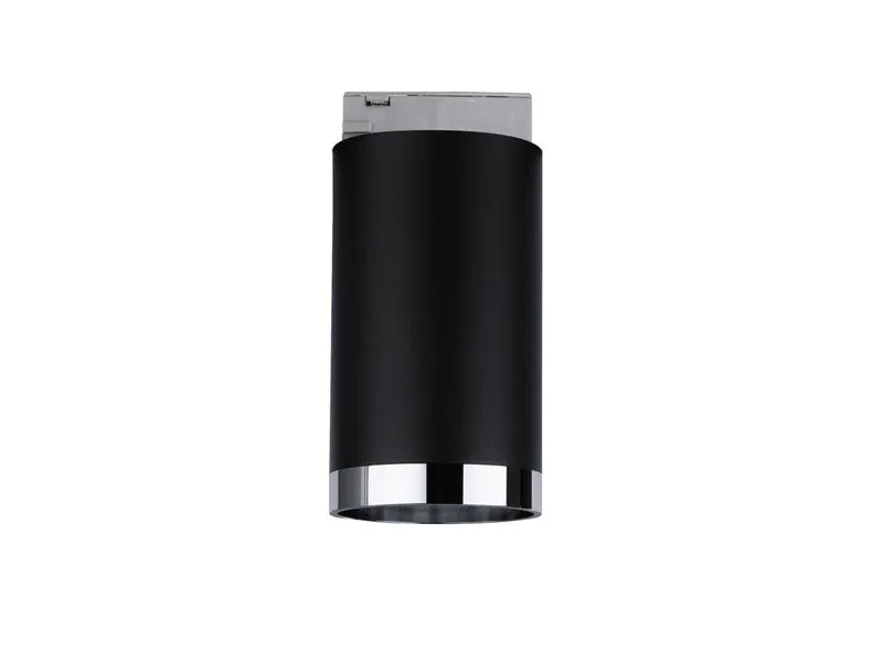 Paulmann Schienenspot URail Tube, 1 x GU10, 10 W, Schwarz/ Chrom