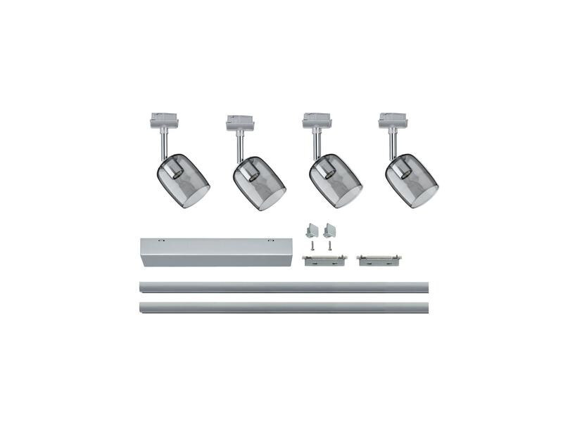 Paulmann Schienenspot URail Blossom Set, 4xG9, 40W,Chrom/Rauchglas