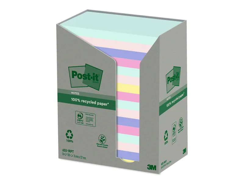 Post-it Notizzettel Recycling Notes 7.6 x 12.7 cm, 16 Blöcke