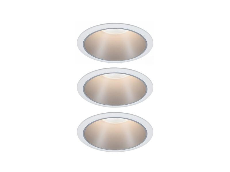 Paulmann Einbauspot Cole Coin 3-Stepdim Set, 18W,2700K,Weiss/Silber