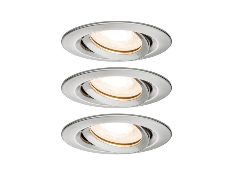 Paulmann Einbauspot Nova Plus Set, 3 x 7 W, 2700 K, Eisen