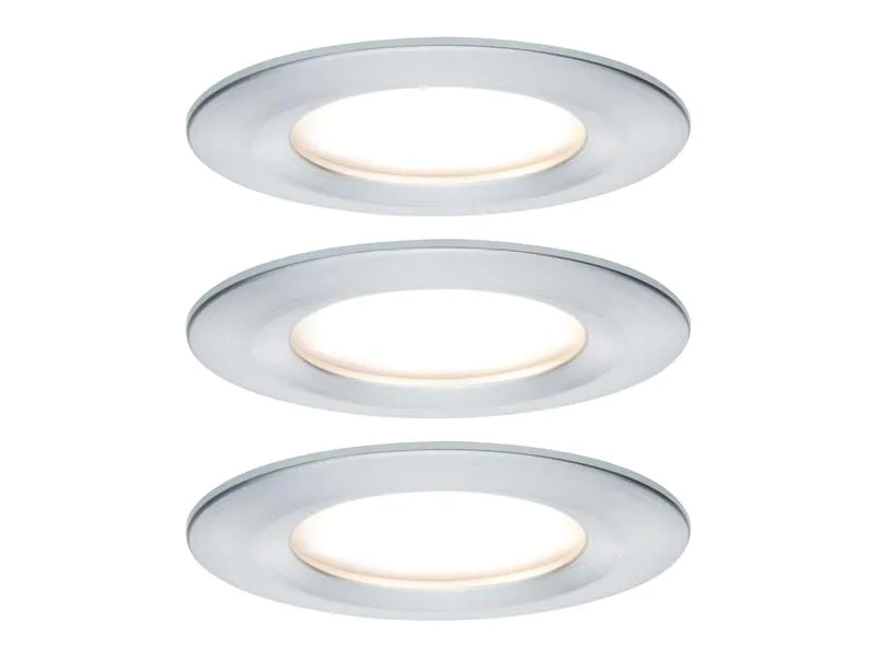 Paulmann Einbauspot Nova Plus Coin Starr Set, 3 x 6 W, 2700 K, Silber