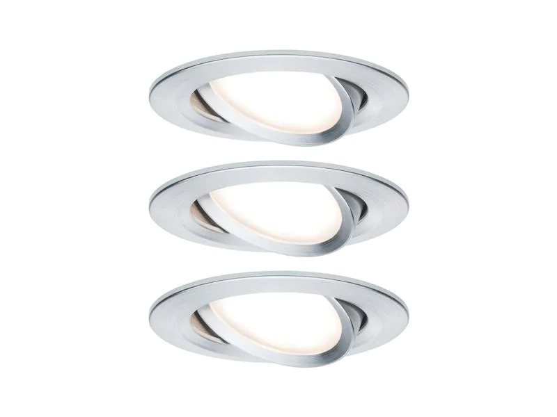 Paulmann Einbauspot Nova Coin Set, 3 x 6 W, 2700 K, Chrom