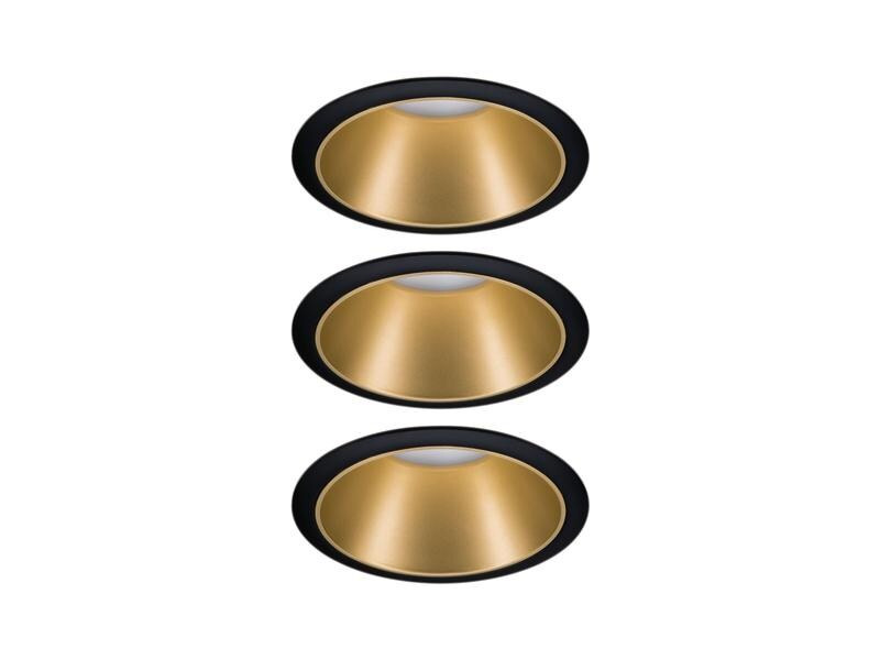 Paulmann Einbauspot Cole Coin 3-Stepdim Set, 18W, 2700K, Schwarz/Gold