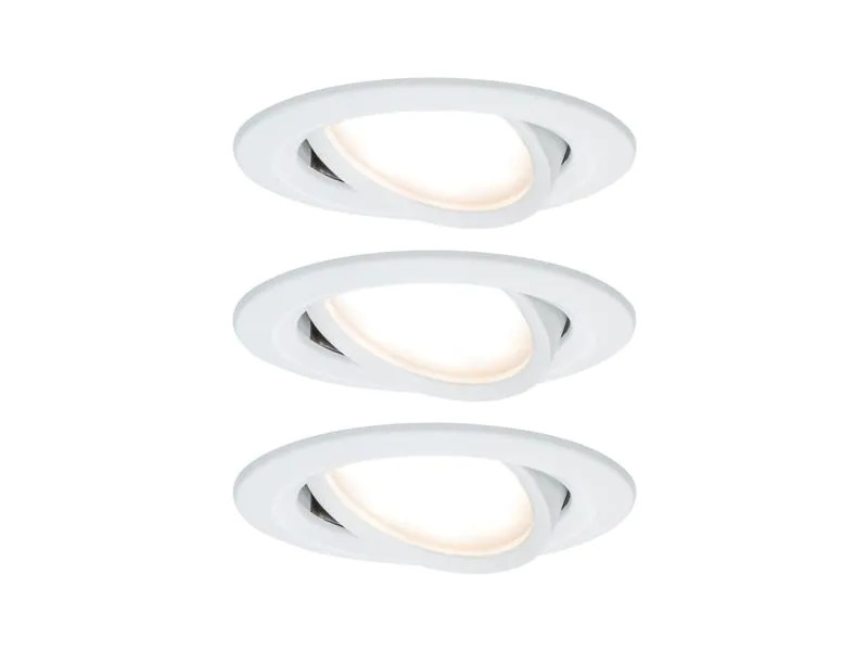 Paulmann Einbauspot Nova Plus Coin Set, 3 x 6 W, 2700 K, Weiss