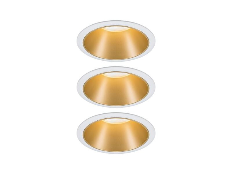 Paulmann Einbauspot Cole Coin 3-Stepdim Set, 18W, 2700 K, Weiss/ Gold