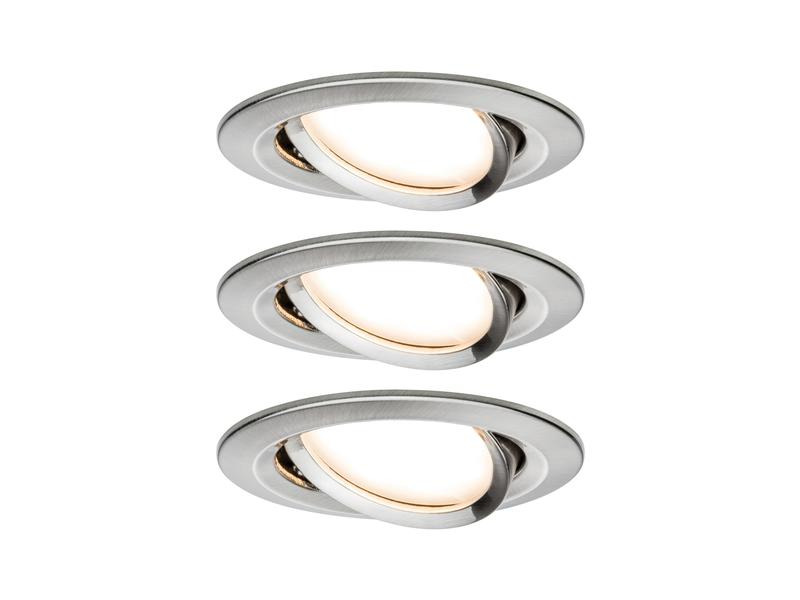 Paulmann Einbauspot Nova Coin 3-Stepdim Set, 3 x 6 W, 2700 K, Eisen