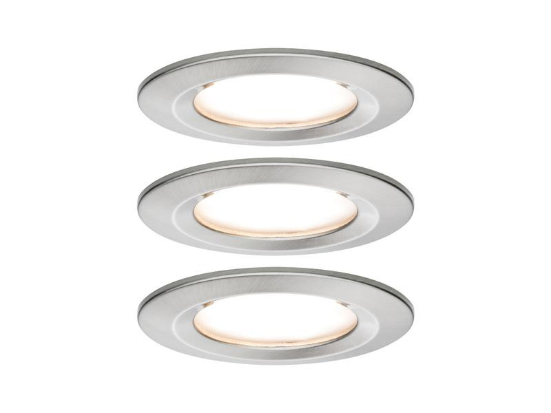 Paulmann Einbauspot Nova Plus Coin Starr Set, 3 x 6 W, 2700 K, Eisen