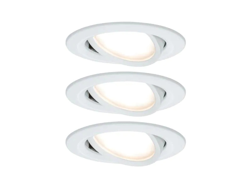 Paulmann Einbauspot Nova Coin Set, 3 x 6 W, 2700 K, Weiss