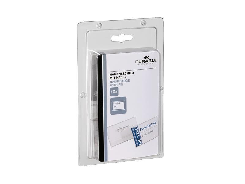 DURABLE Namensschild mit Nadel 54 x 90 mm, 10 Stück
