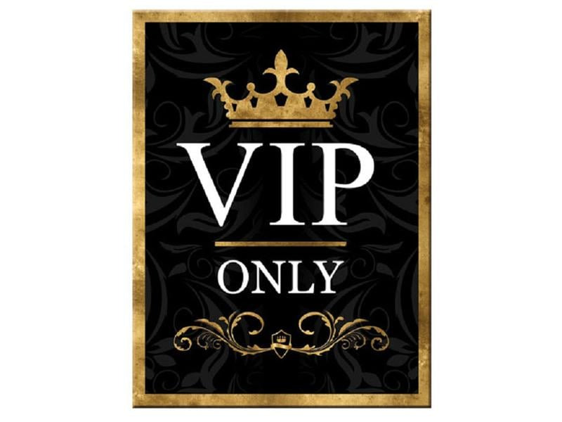 Nostalgic Art Haftmagnet Vip Only 1 Stück, Gold/Schwarz