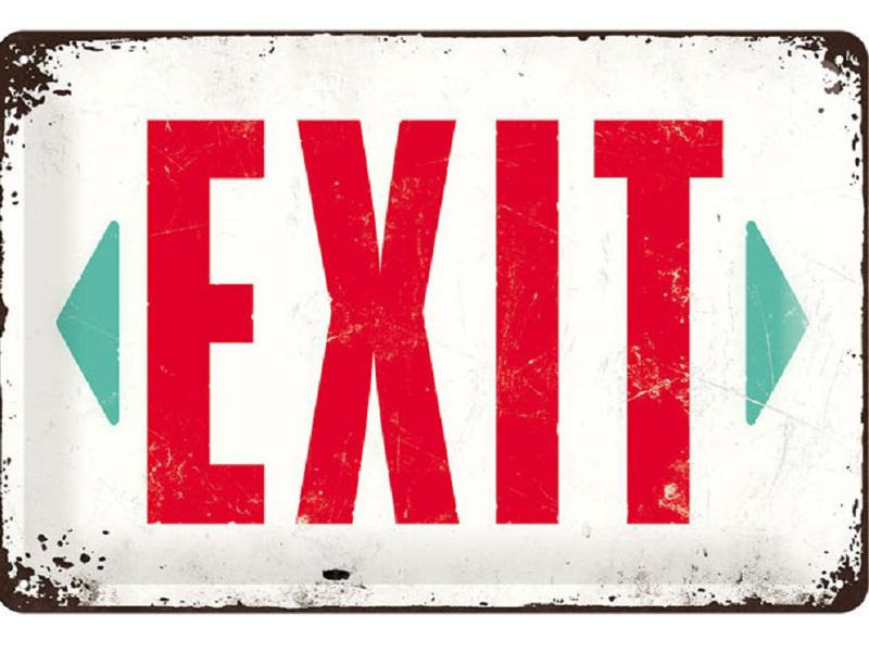 Nostalgic Art Schild Exit 20 x 30 cm, Metall