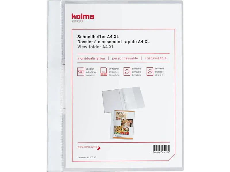 Kolma Schnellhefter A4 XL Weiss, 5 Stück