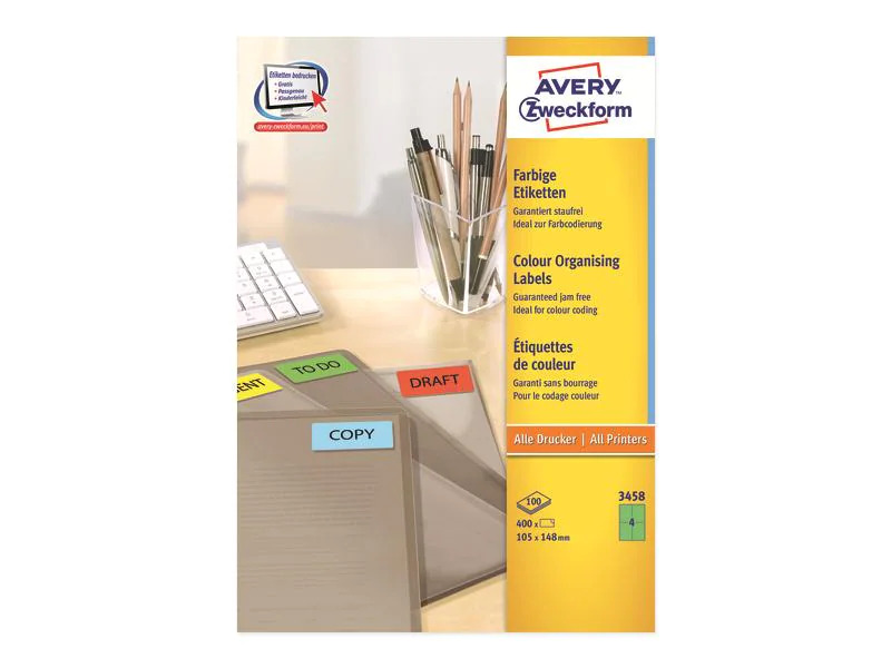 Avery Zweckform Universal-Etiketten Grün, 100 Blatt