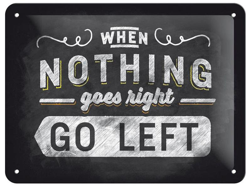 Nostalgic Art Schild Go left, Word up 15 x 20 cm, Metall