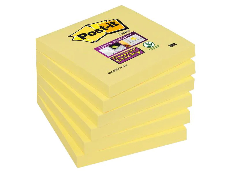 Post-it Notizzettel Super Sticky 7.6 x 7.6 cm, 6 Blöcke