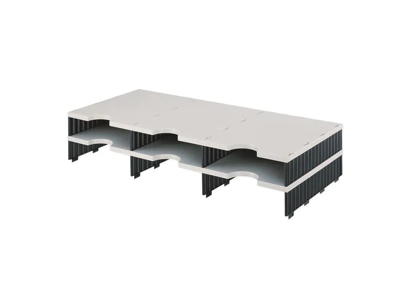 Styro Erweiterungsset Styrodoc Trio C4, Hellgrau/Schwarz, 6 Fächer