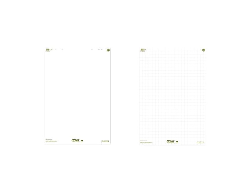 Ursusgreen Flipchart 68 x 99 cm, 20 Blatt, Blanko, 5 Stück
