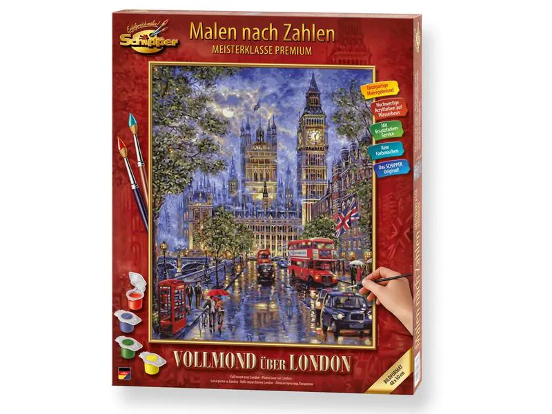 Schipper Malen nach Zahlen Vollmond über London