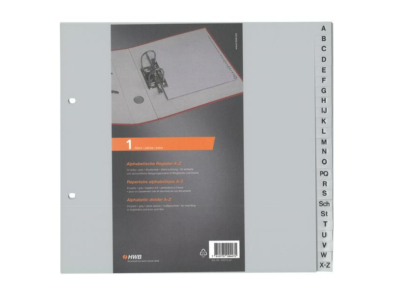 HWB Register A4, A-Z