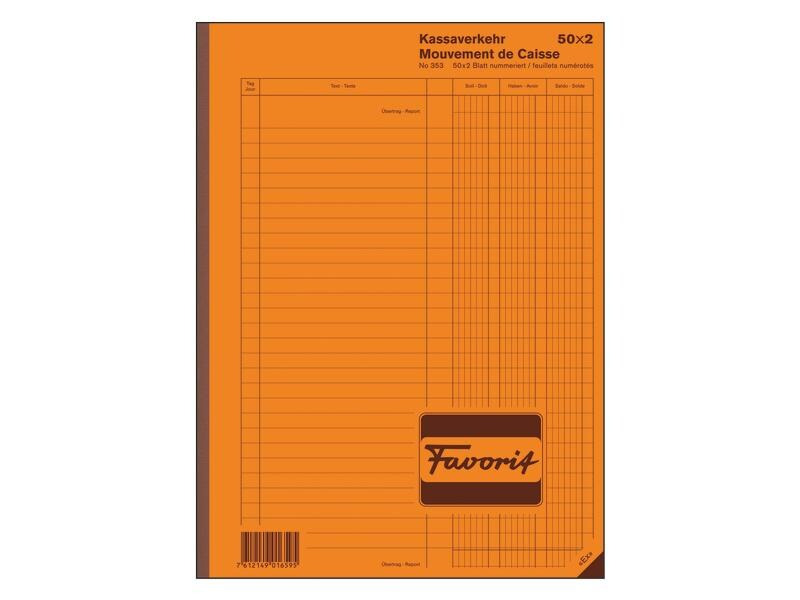 Favorit Durchschreibebuch A4 Kassaverkehr, 50 x 2 Blatt