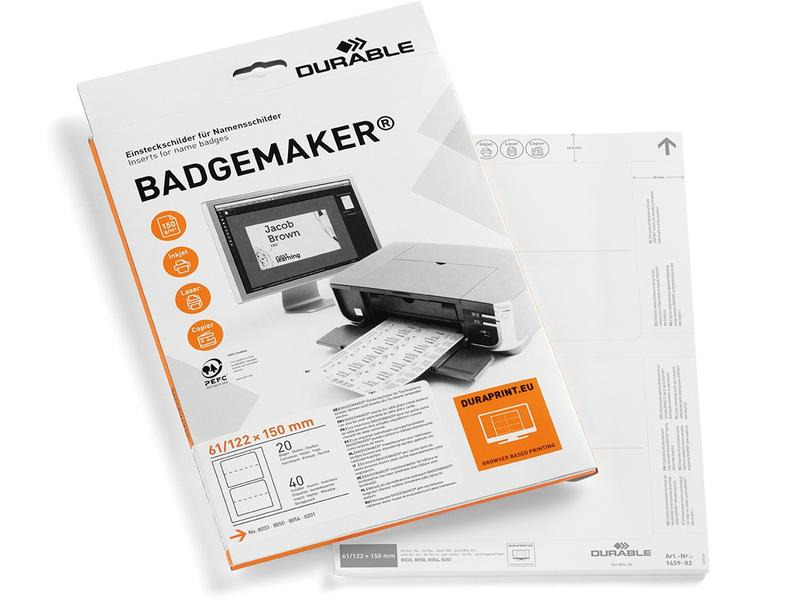 DURABLE Namensetiketten 61 x 150 mm, 40 Stück