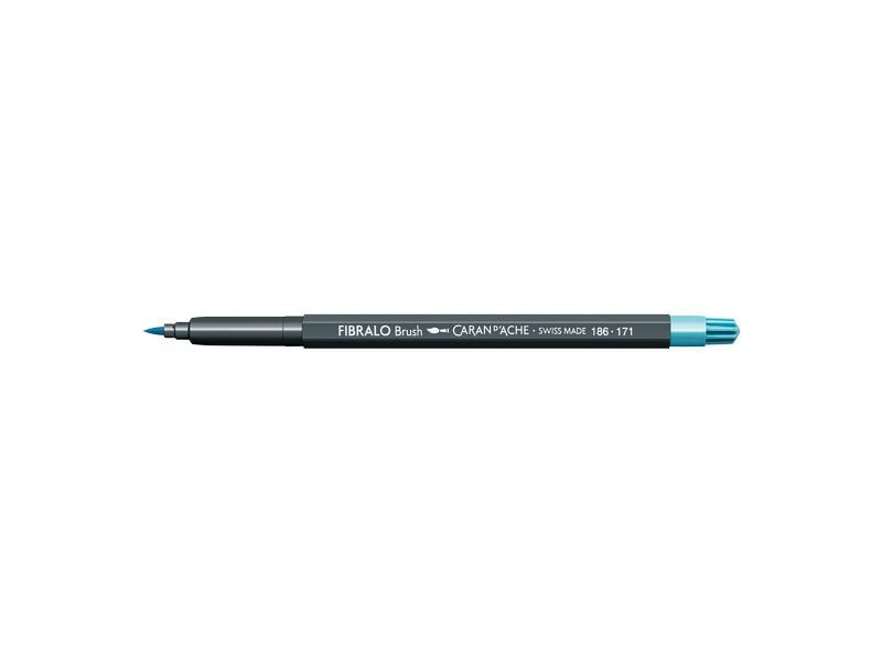Caran d'Ache Filzstift Fibralo Brush 1 Stück, Türkisblau