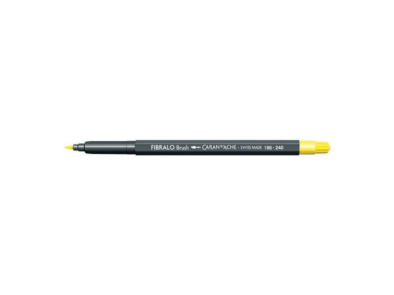 Caran d'Ache Filzstift Fibralo Brush 1 Stück, Zitronengelb