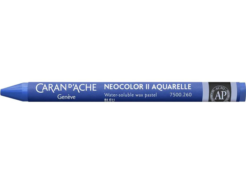 Caran d'Ache Wachsmalstifte Neocolor 2 wasservermalbar Blau