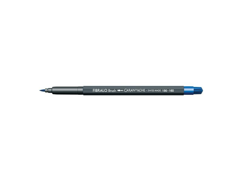 Caran d'Ache Filzstift Fibralo Brush Kobaltblau, 1 Stück