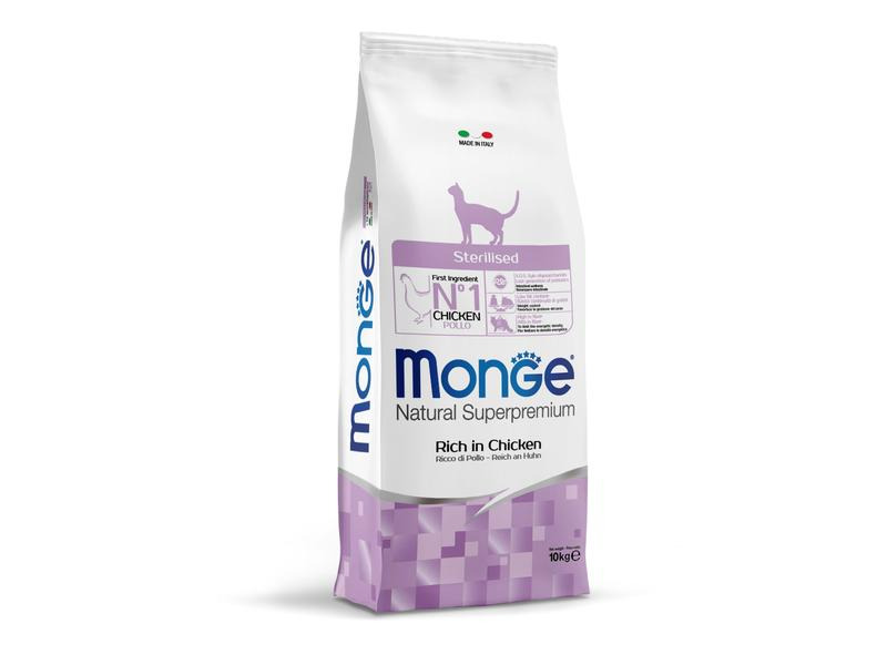 Monge Trockenfutter Sterilised Huhn, 10 kg