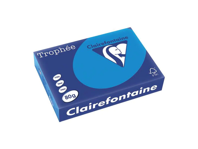 Clairefontaine Kopierpapier Trophée Colored Copy FSC A4, Blau, 80 g/m²