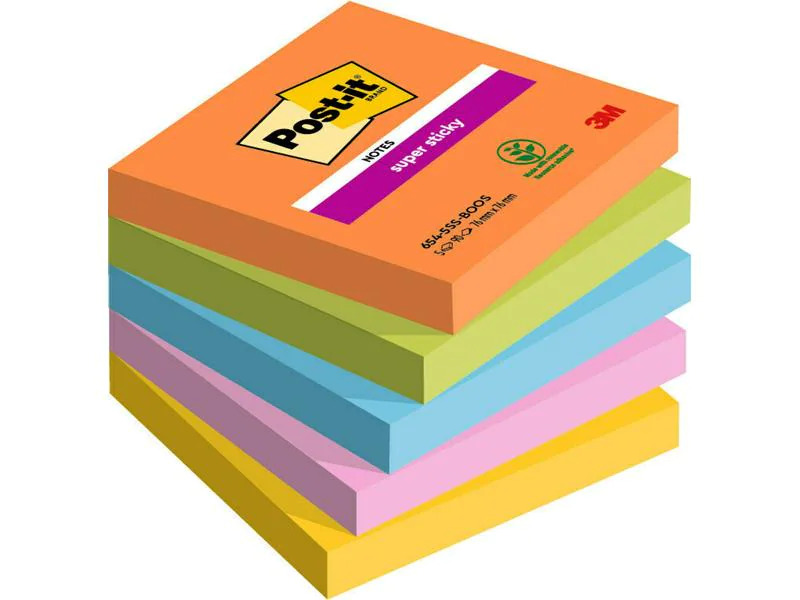 Post-it Notizzettel Super Sticky Boost Collection 7.6 x 7.6 cm