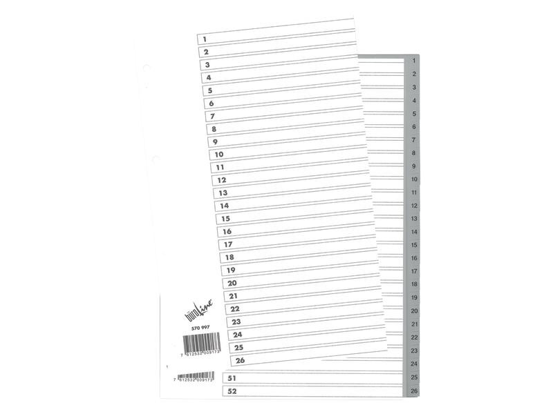 Büroline Register A4, 1-52 ohne Indexblatt