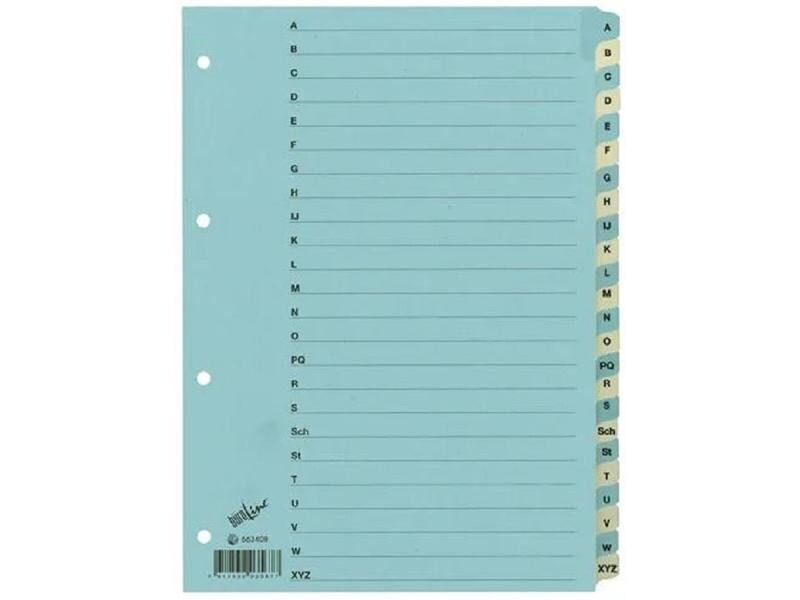 Büroline Register A4, 1 Reihe, A – Z verstärkt Blau/Beige