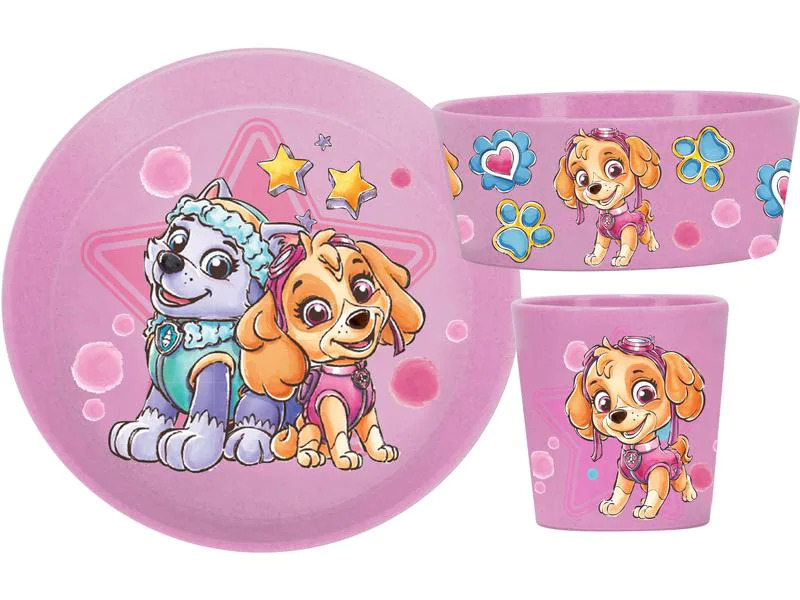 Koziol Kindergeschirrset Connect Paw Patrol, 3-teilig, Rosa