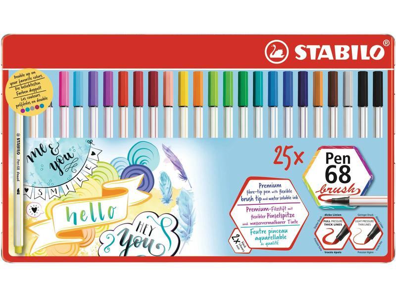 STABILO Pen 68 brush 25er Metallschachtel