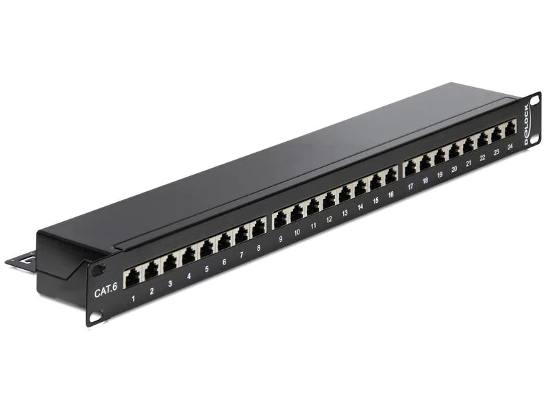 Delock Patchpanel 24 Port Cat.6 19 Rack Schwarz