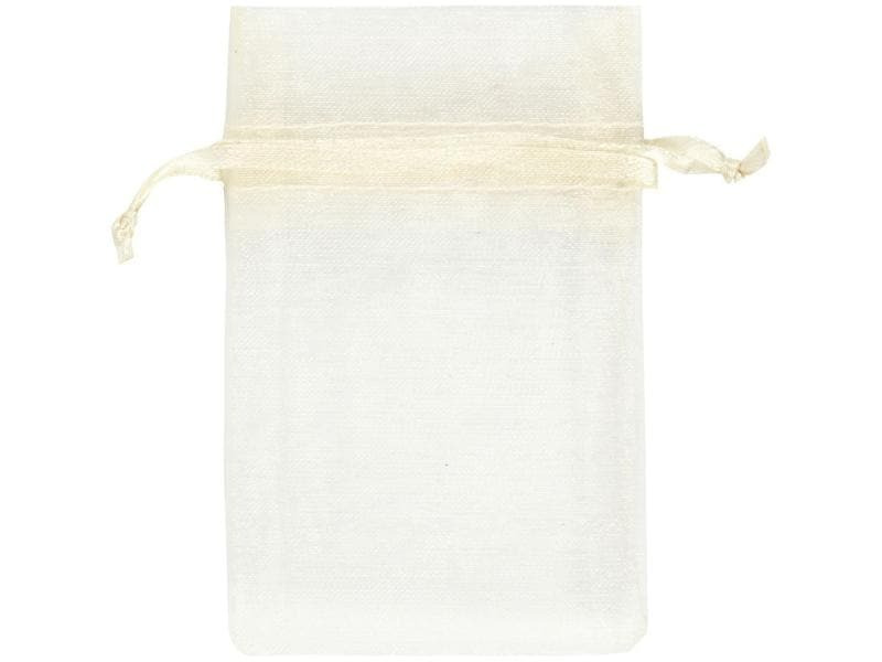 Creativ Company Organzabeutel Organza 7 x 10 cm Crème, 10 Stück