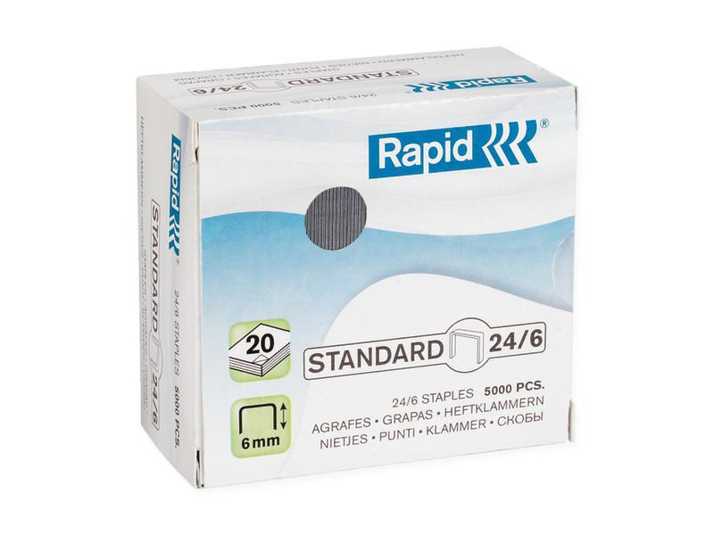 Rapid Heftklammern Standard, 24/6, 5000 Stück