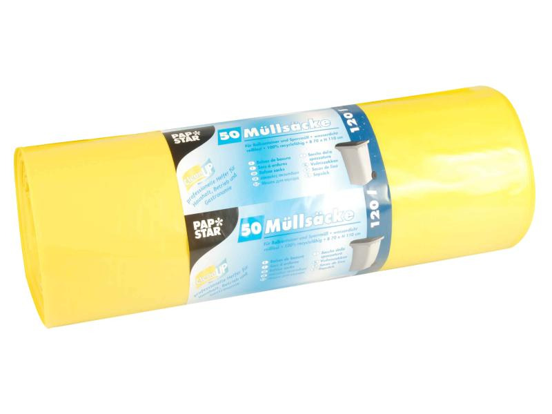 Weita Kehrichtsack Papstar 120 l, 50 Stück, Gelb