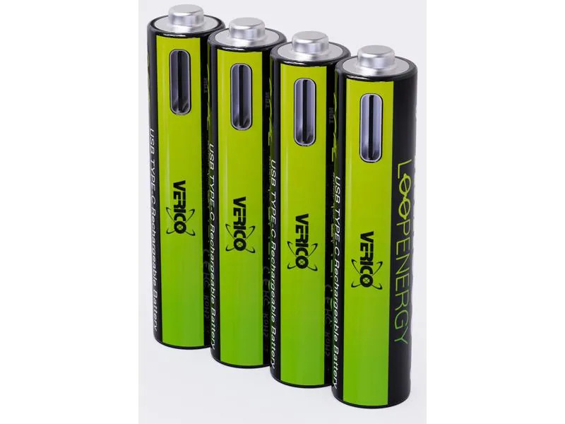 Verico Akku 4x AAA 600 mAh mit USB-C