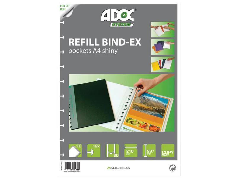 Adoc Sichtbuch Ersatztaschen A5, 10 Stück, Transparent-matt