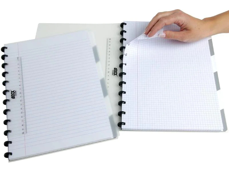 Adoc Notizheft Pap-Ex Black&amp;White mit Register A4, kariert