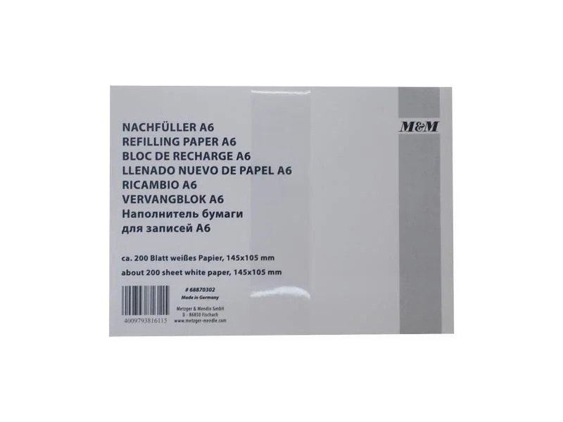 Metzger Notizzettel Ersatzpapier Weiss