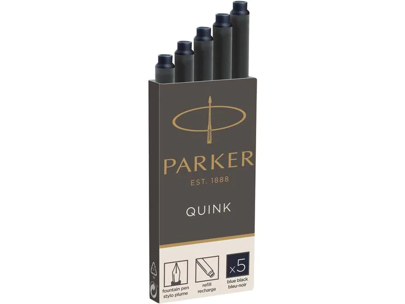 Parker Tintenpatrone Quink Z 44 Schwarz-Blau, 5 Stück