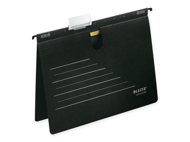 Leitz Hängeregister Alpha Active mit Heftmechanik Schwarz, 5 Stück