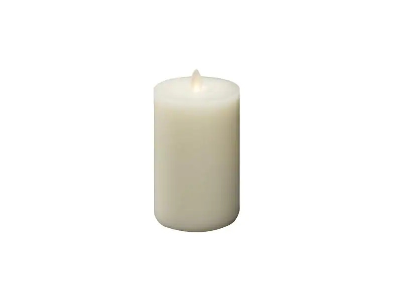 Konstsmide LED-Kerze Echtwachskerze, 8 cm x 10 cm, Cremeweiss
